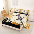 thumbnail image 2 of Manfei Kawaii Halloween Skull Queen Sheets,Spider Web Print Queen Sheet Sets,4-Piece,1 Flat Sheet,1 Fitted Sheet and 2 Pillowcases, 2 of 6