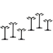 Masteelf 6 pcs /Set Acrylic Earrings Stand Holder T-shape Ear Studs Display Rack Jewelry Organizer (Black)