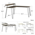 thumbnail image 3 of Pemberly Row Mid-Centruy L Desk with Riser in White and Gold, 3 of 10