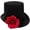Red Rose, variant on Adult Victorian Top Hat, Rose Flower Magic Hat Jazz Cap Unisex Fedoras Hat Pirate Hat For Party Hat