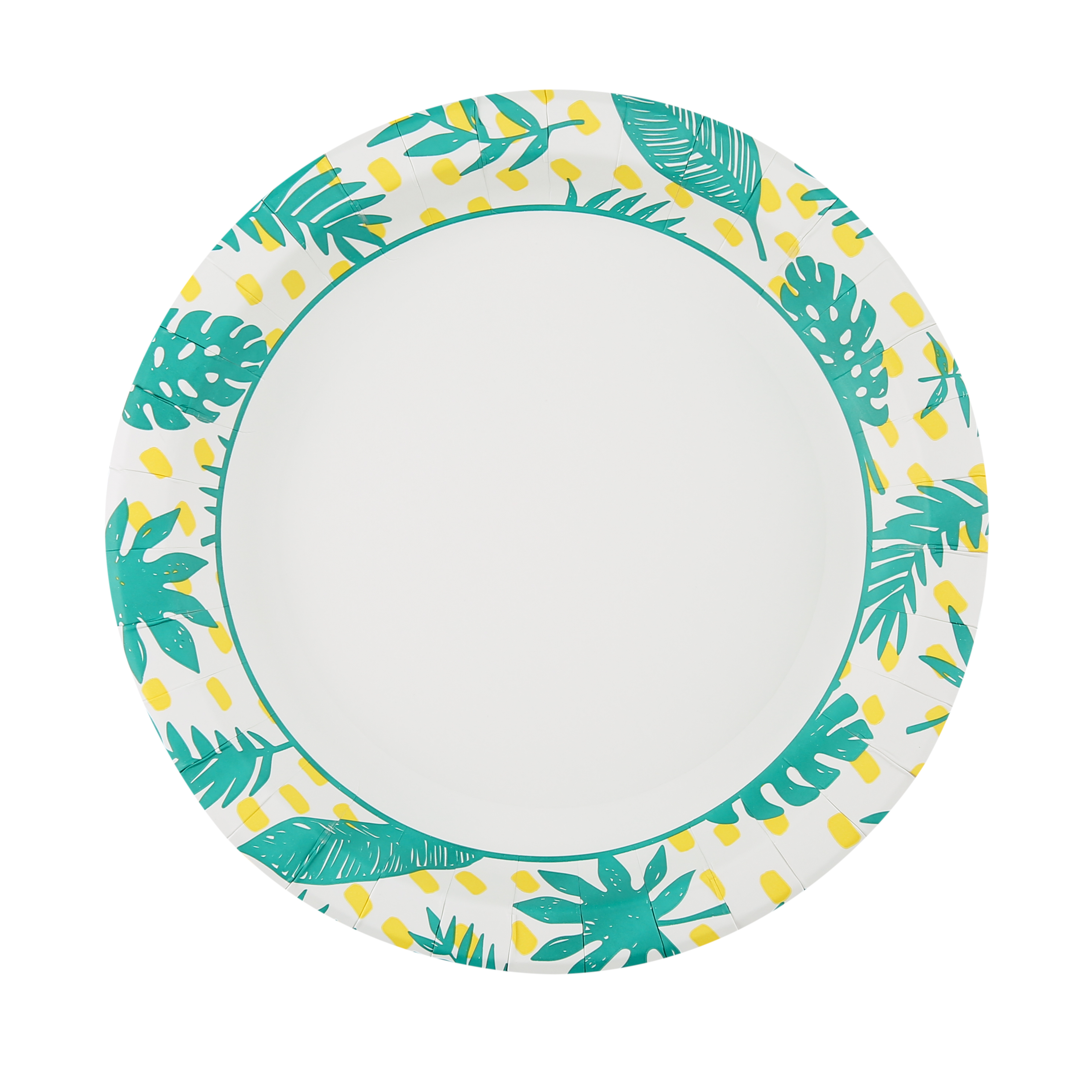 Glad Everyday 10" Round Paper Plates Palm Leaves, 2 pack of 50 plates