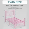 thumbnail image 7 of Einfach Twin Size Heavy Metal Bed with Vintage Headboard Pattern, Pink, 7 of 7