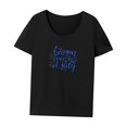 thumbnail image 3 of Camiseta de mujer de verano transpirable con cuello redondo para el trabajo, vacaciones, viajes, desplazamientos Negro, 3 of 7