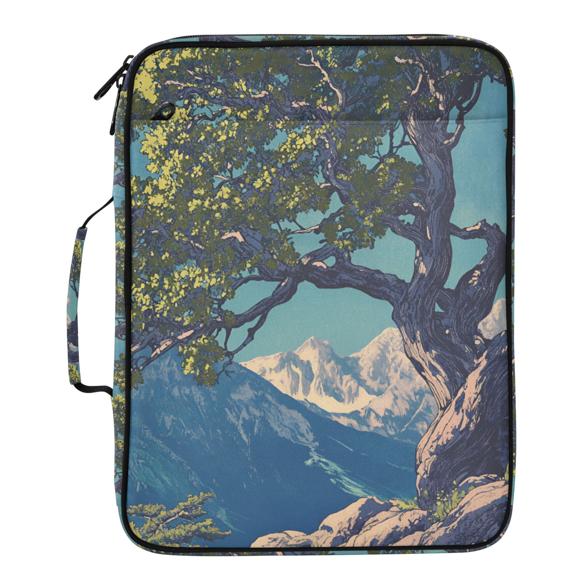 FORMRS Accordion File Folder A4 Size 7-Pocket Expanding Document Organizer Bag with 3 Ring Binder, Blue Tree