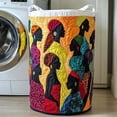 thumbnail image 7 of Quilted Laundry Hamper Foldable Clothes Storage Basket with Handles Boho Fabric Organizer Bin for Bedroom Bathroom Laundry Room Home Organization(H,46X36cm), 7 of 7