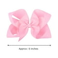 thumbnail image 2 of Southwit 12 PCS 6" Big Hand-made Grosgrain Ribbon Hair Bow Alligator Clips Hair Accessories for Little Teen Toddler Girls - Light Pink, 2 of 5