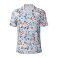 thumbnail image 2 of Daiia Rose Flowers Pattern Men’s Polo Shirts,Solid Deck Shirt,Classic Fit, Breathable Cotton Polo for Casual and Sport Wear-Large, 2 of 7