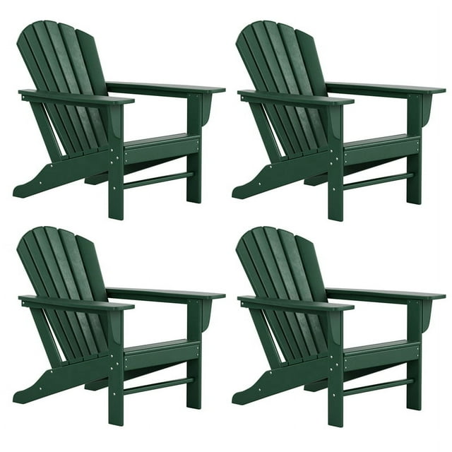 Chaise Adirondack Classique d'Extérieur (Ensemble de 4) en Vert Foncé