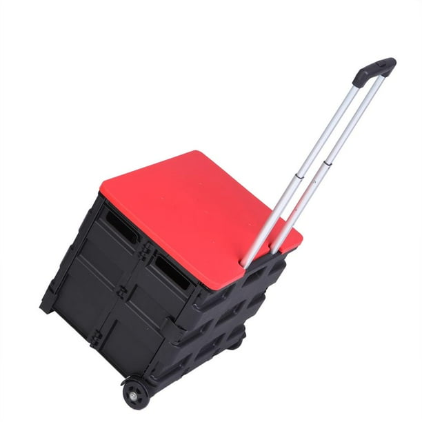 Zimtown Rolling Crate Grocery Cart for File Office Travel 2 Wheels with