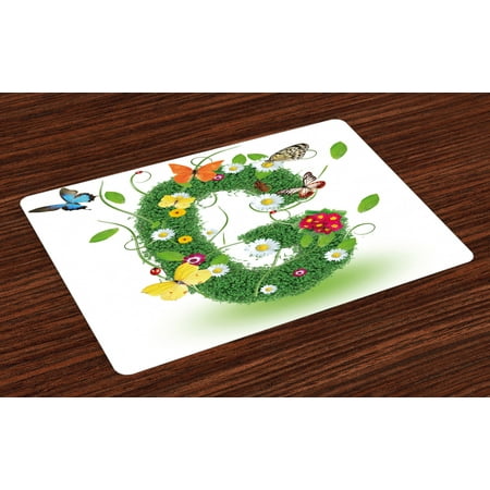 

Ambesonne Letter G Place Mats Set of 4 Spring Inspired G Standard Size Multicolor