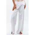 thumbnail image 2 of Womens Slit Leg Pants Flowy Tie Dye Palazzo Style Pant Lounge Pants Beachwear, White Style, Size: S/M, 2 of 6