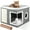 Dark Gray, variant on Cat Bed, YUWENUS Cat House for Indoor Cats with 2 Cushion, Large Cat Cave with Scratch Pad and Fluffy Ball Hanging, Grey