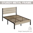 thumbnail image 6 of Lifezone Full Bed Frame with Rustic Vintage Wood Headboard and Footboard,Metal Support,Beige, 6 of 7