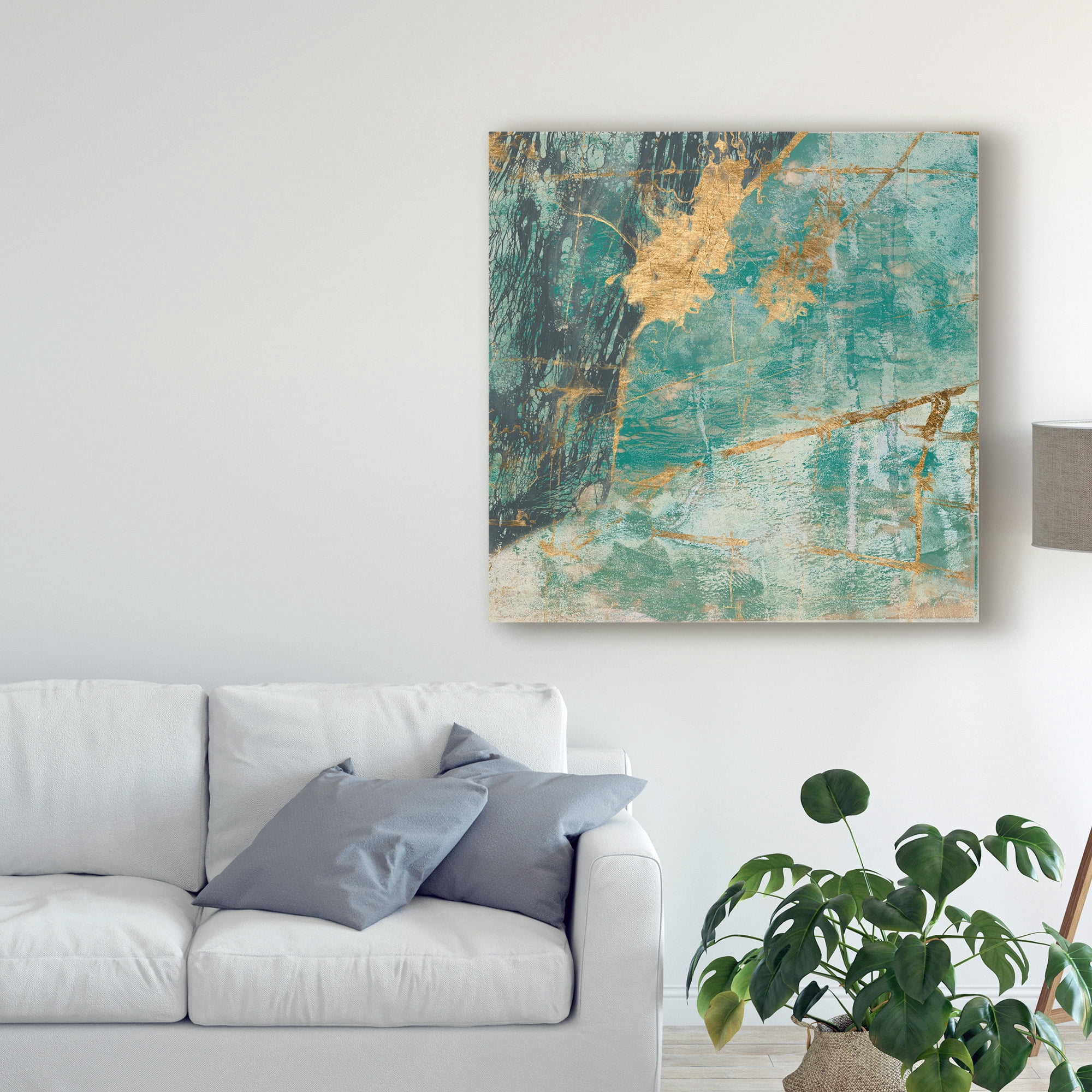 Trademark Fine Art 'Teal Lace I' Canvas Art by Jennifer Goldberger