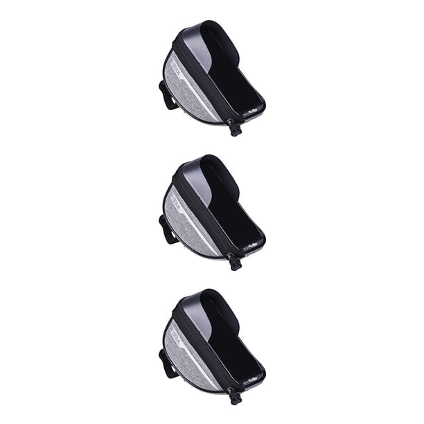 Eigraketly Bolsa de cuadro de tubo delantero de bicicleta Manillar Soporte de pantalla táctil para teléfono móvil Gris Gris 3piezas Eigraketly CBP391883