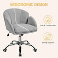 thumbnail image 4 of OWNEN Cute Velvet Desk Chair for Home Office, Makeup Vanity Chair with Armrests for Bedroom Modern Swivel Rolling Chair for Women Light Gray,Velvet, 4 of 10