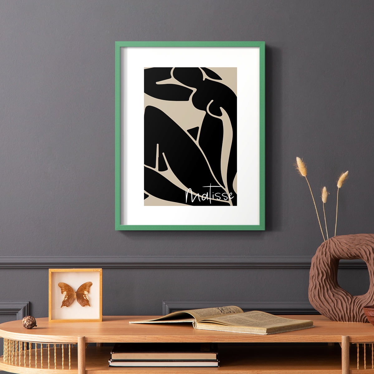 Matisse CCCIII in Green Solid Wood 22 x 28 Framed Print