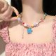 thumbnail image 3 of Dulce Fresco Rosa Azul Estrella Colgante Cuentas Collar Clavícula Cadena Gargantilla Joyas, 3 of 4
