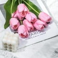 thumbnail image 3 of 10pcs Pink Tulips Artificial Flowers, Fake Tulips for Mother's Day, Real Touch 14" PU Faux Tulips for Easter Decor Valentine’s Day Gifts in Spring Home Table Kitchen Office Wedding Decoration, 3 of 5