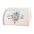 thumbnail image 4 of Rolltop Bread Box Farmhouse Large Capacity Organization Iron Bread Box Bread Bin Holder for Bakery Pantry Farmhouse Cookies Planter, 4 of 8