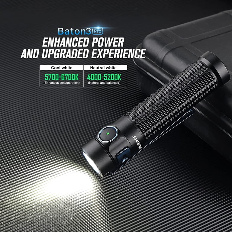 baton 3 pro 1500 lumens rechargeable flashlight Olight (Desert Tan) LynxFA just snap the charging pad of the included MCC3 magnetic USB charging cable to the bottom of the flashlight Olight Baton 3 Pro 1500