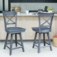 thumbnail image 2 of Charlotte Counter Height Wood Stool with 24 in H Swivel Seat in Heather Gray, 2 of 12