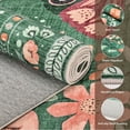 thumbnail image 5 of Washable Area Rug for Living Room, NovDeco 8'x10' Non-Slip Vintage Boho Emerald Green Indoor Rug, Low Pile Stain Resistant Carpet for Bedroom Kitchen, 5 of 11