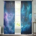 thumbnail image 2 of Starry Sky Sheer Curtains 96 Inches Long 2 Panels Set, Window Sheer Curtains for Living Room/Bedroom, Modern Rustic Blue Purple Ombre Star Night Light Filtering Rod Pocket Curtain 52'' x 96'' x 2, 2 of 7