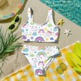 thumbnail image 6 of CCRFTGI Swimsuit for Kids Girls Size 7 2 Piece Set Swim Vacation Girls Bikini Beach Vacation Bathing Suit Cute Summer Fruit Floral Print Girls Fashion Swim Suit Kids Swimwear White 9-10 Years, 6 of 9