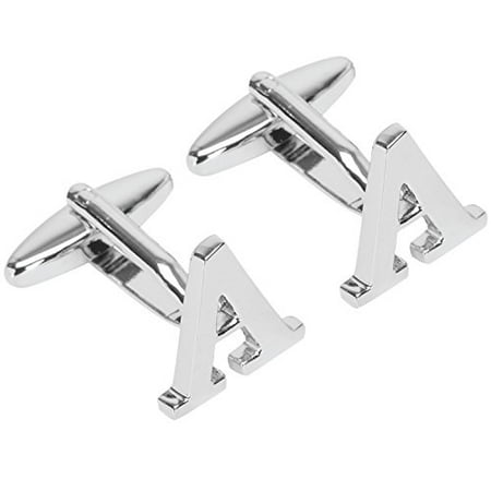 Button Mens Cufflinks BodyJ4You 2PC Cufflinks Personalized Initials Letter A Men's Button Shirt Business Gift ()