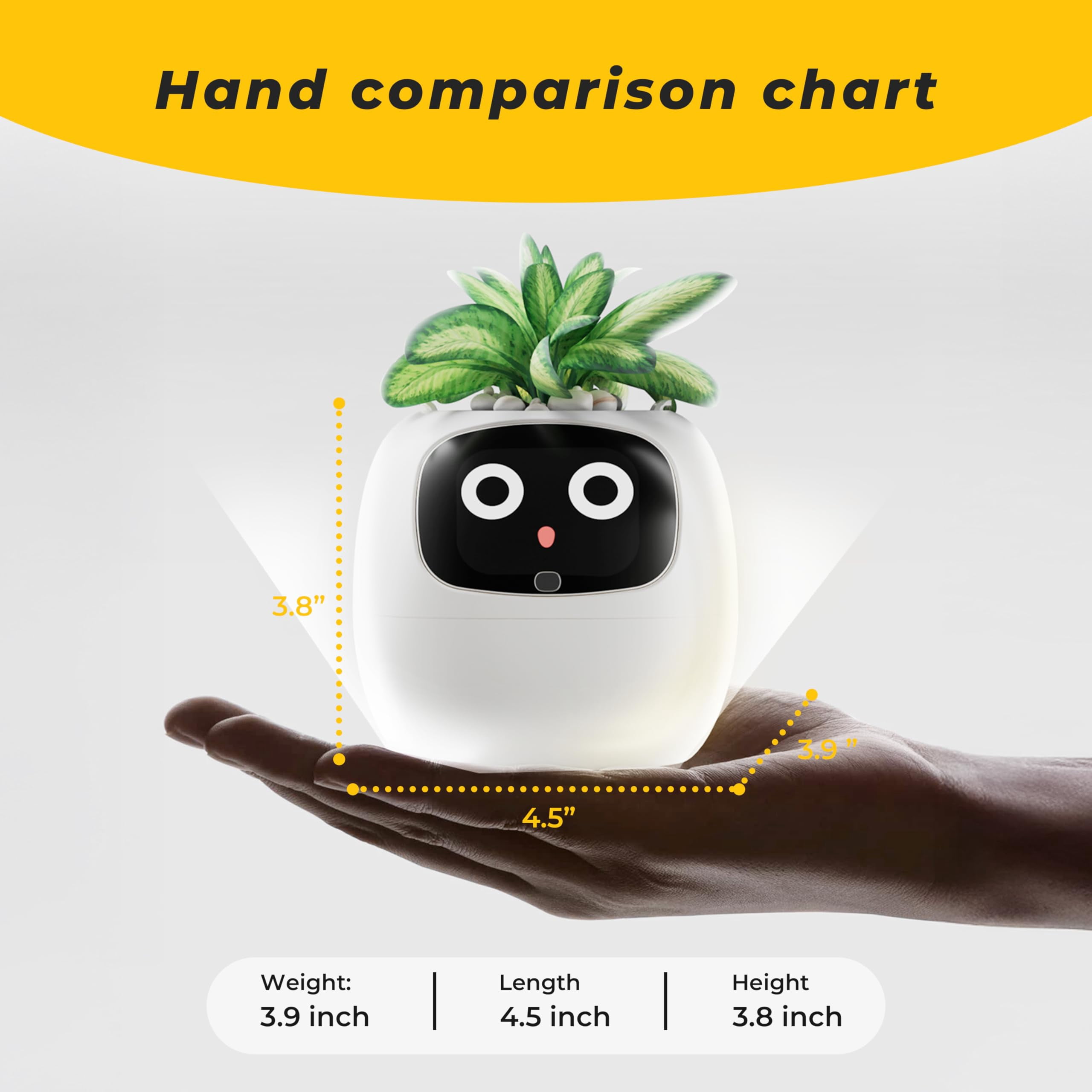 PLANTSIO Smart pet Planter Robot Guidance on Plant Care with Emojis, Adorable Plant Companion with Rich Gesture Interaction, Neat Desk Setup Gift (Pink)