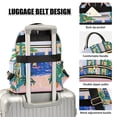 thumbnail image 3 of FORMRS Mini Backpack Purse for Women Travel Daypack Casual Shoulder Bag, Green Seaside, 3 of 7