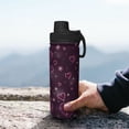 thumbnail image 7 of Goofa Snowflakes and Hearts Print 18oz Sports Insulated Kettle With Straw Water Bottle Sports Water Bottle For Running Hiking Cycling Climbing Mans Womans, 7 of 7