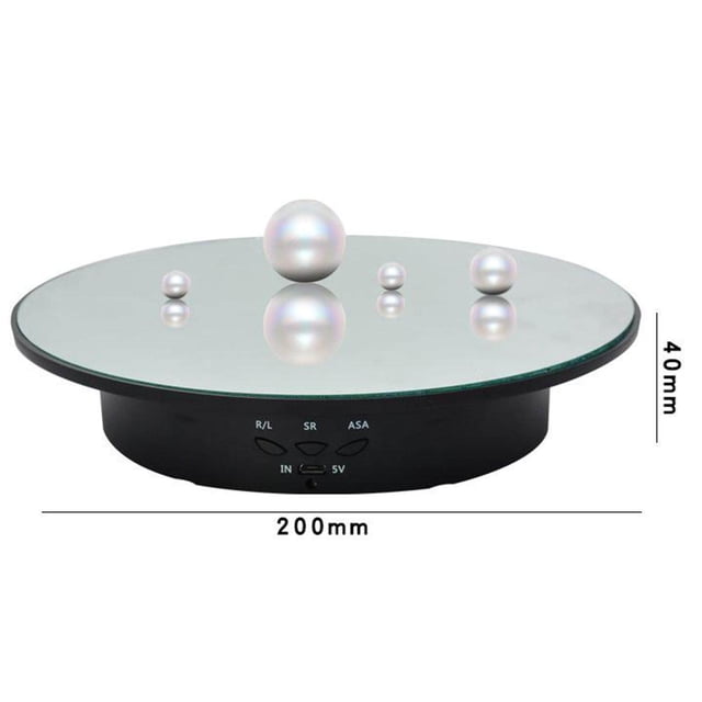 Maoww Rotating Display Stand Jewelry Shoes Adjustable Revolving Mirror Base Black