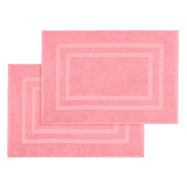 Premium 2 Pieces Towel Bath Mat/Rug Set size 20" x 31.5" Color Pink Rose 100 Cotton 950