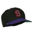 thumbnail image 5 of Athletic Number 9 Embroidered Classic Two Tone Cap - Black Purple OSFM, 5 of 5