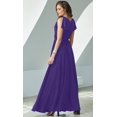 thumbnail image 4 of Womens Long V-Neck Ruffle Sleeveless Bridesmaid Prom Gown Maxi Dress, 4 of 5