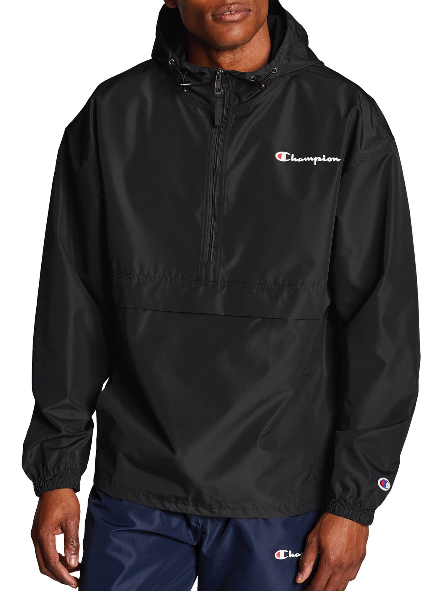 banan blok sennep Champion Men's Stadium Packable Windbreaker Jacket, Black - Walmart.com