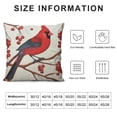 thumbnail image 6 of JEUXUS  Red Cardinal Bird on Mountain Ash Branch Print Throw Pillow Covers 2PCS Decorative Throw Pillows for Couch Sofa Bed Throw Pillow Cover Cushion Covers Pillowcases for Holiday, 6 of 6
