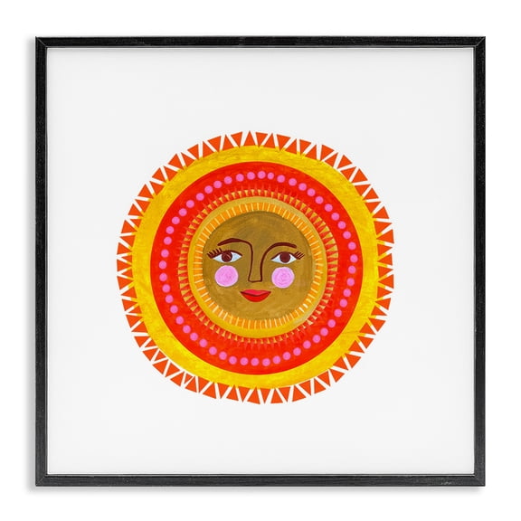 Stupell Industries Bold Bohemian Sun Black Framed Giclee Art, design by Katherine Herrell Studio
