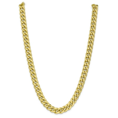 10k 11mm Semi-Solid Miami Cuban Chain (Best Chains For Men)