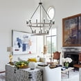 thumbnail image 4 of ACROMA  20-light Modern Farmhouse 40In Round Wagon Wheel Chandelier with UL Driftwood Distressed, Satin, Matte Adjustable Painted Pine, 4 of 5