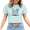 1-Blue, variant on Women's Fluid Line Art Dog Graphic Crop Tops Crew Neck Short Sleeve Tees Trendy Summer Elegant Pet Lover Print Shirts