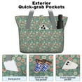 thumbnail image 2 of Tote Bag for Women - Green Christmas Floral Pattern Shoulder Bag - Large Utility Work Duffle Bag with Zipper Handbag for Travel, Work, Sprots, 2 of 5