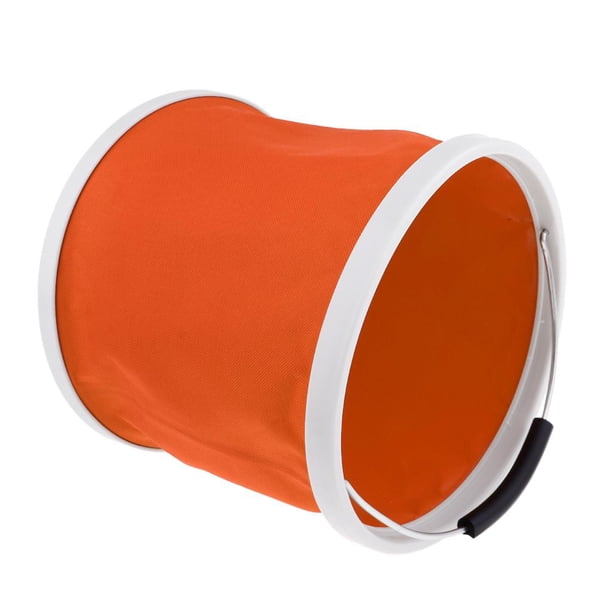 Bolsa de lavado de contenedores de cubo de agua plegable para acampar al aire libre para viajes al aire libre Senderismo 9L Naranja Zulema Cubo de agua plegable