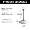 thumbnail image 5 of YANSUN 5-Light Black Modern Farmhouse Drum Chandelier with White Linen Shade for Dining Room Living Room Bedroom Ceilings, E12 Bulbs, 5 of 8
