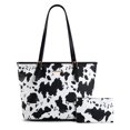 thumbnail image 1 of Bolso Montana West de piel con estampado de vaca para mujer, color negro, 1 of 6