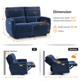 thumbnail image 7 of MCombo Wall Hugger Power Loveseat Recliner with Adjustable Headrest, USB and Type C Charge Ports, Navy Blue, 7 of 7