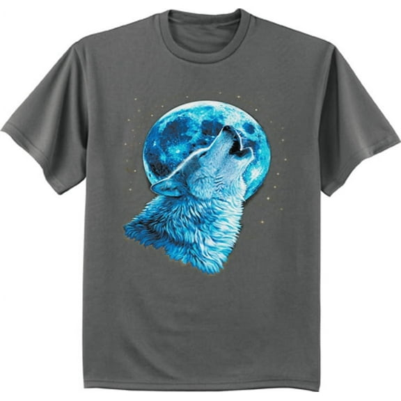 Lone Wolf Howling at the Moon T-shirt Men's Graphic Tee