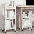 thumbnail image 3 of Utility Rolling Cart, Movable Storage Organizer Mobile Utility Cart On Wheels Plastic Rolling Utility Cart Storage Trolley for Office Living Room Kitchen, 3 of 7